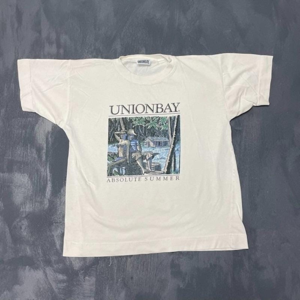 vintage Unionbay Shirt mens Large white 1990s  Summer village SS